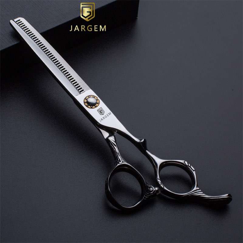 Carved Handle 6.5 Inch Hair scissors Ball Bearing Screw Reversed Thinning Scissors