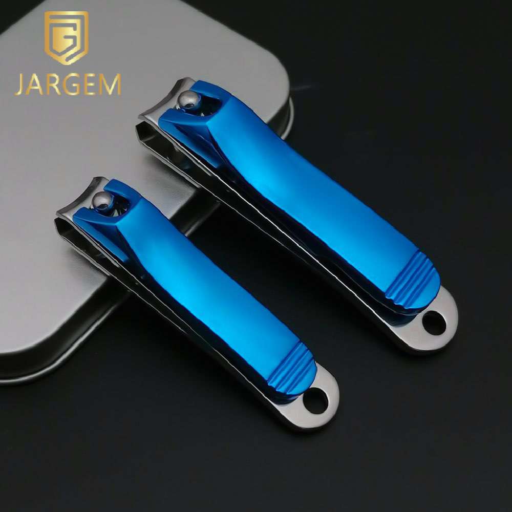 Fashionable 2 In 1 Nail Clipper Set Stainless Steel Nail Cutter With Nail File Ocean Blue Color Support Custom Logo