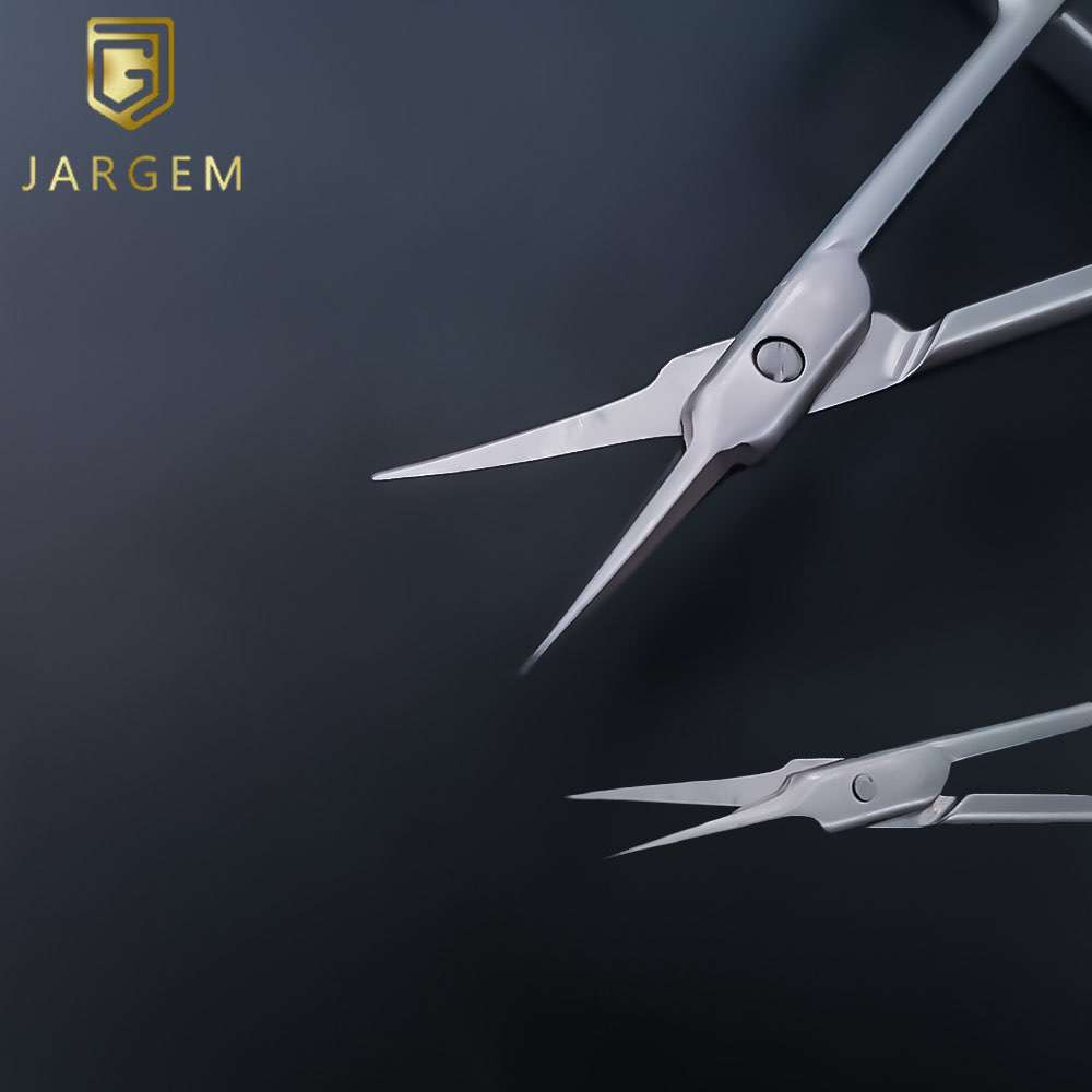 High Quality Curved Nail Cuticle Scissors Professional Nail Tools Russian Manicure Scissors Matt Coating