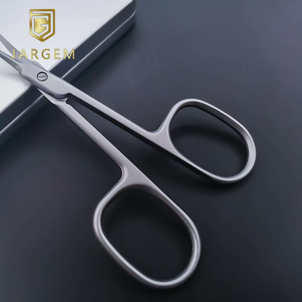 High Quality Curved Nail Cuticle Scissors Professional Nail Tools Russian Manicure Scissors Matt Coating