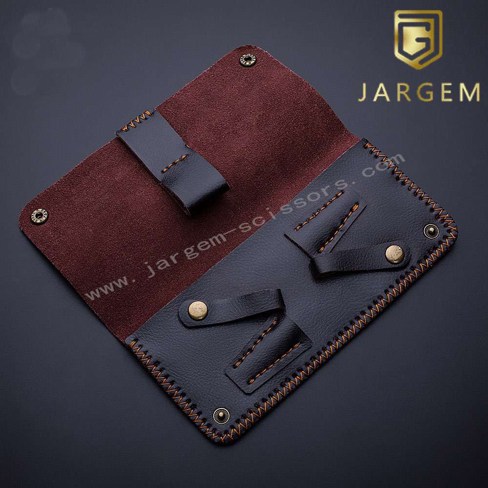 Genuine Leather Hair Scissors Case For 2 Scissors Package Logo Customized