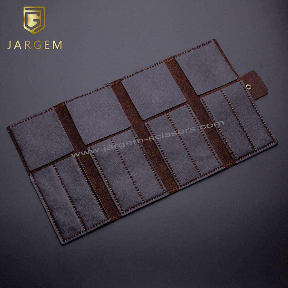Hair Scissors Holster For 8 pcs Scissors Genuine Leather Barber Scissors Bag
