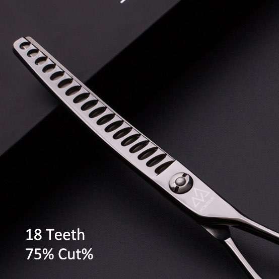 Dog Grooming Shears 18 Teeth Pet Grooming Shears Curved Chunky Dog Grooming Scissors