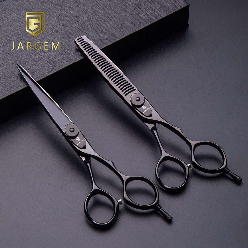 CNC Gloss Black Hair Scissors Hairdressing Professional Hair Scissors