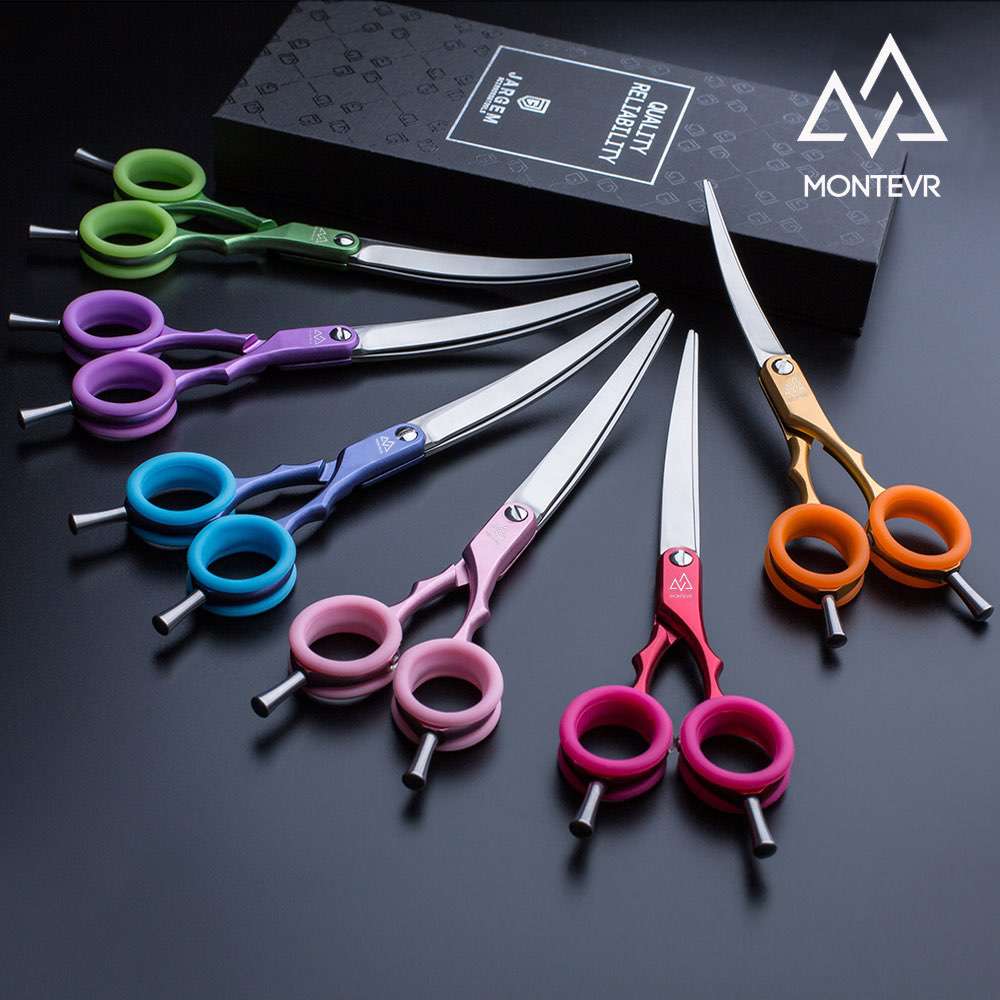 Japan 440C Pet Grooming Scissors Curved Scissors Dog Grooming Shears in 6.5 Inch