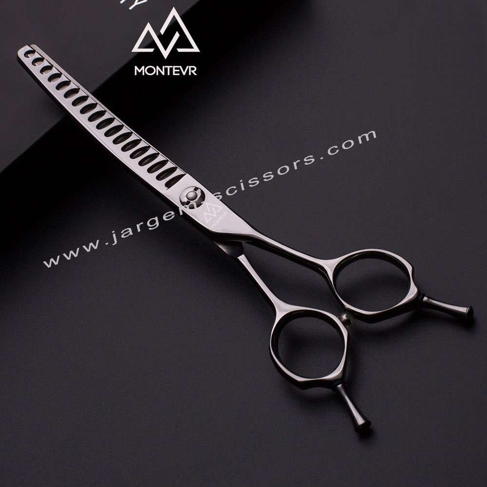 Dog Grooming Shears 18 Teeth Pet Grooming Shears Curved Chunky Dog Grooming Scissors