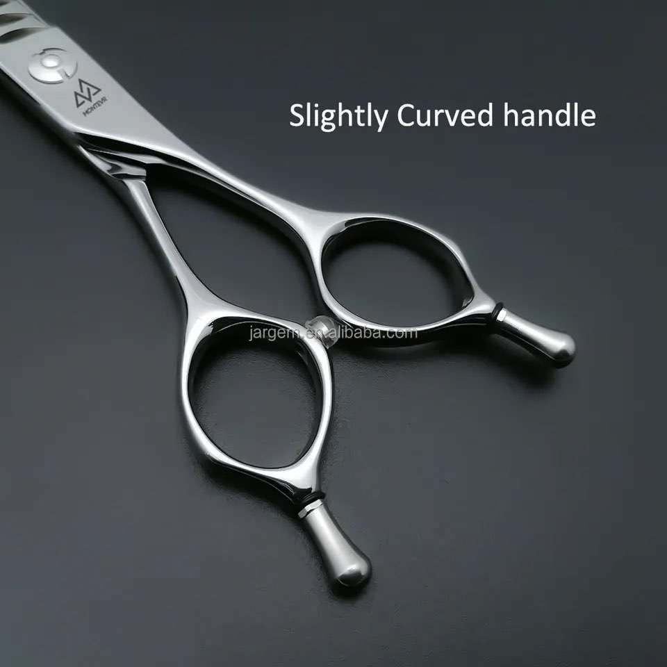 Japan Professional Pet Grooming Scissors Curved Chunker Dog Grooming Scissors Pet Shears Slightly Curved Handle