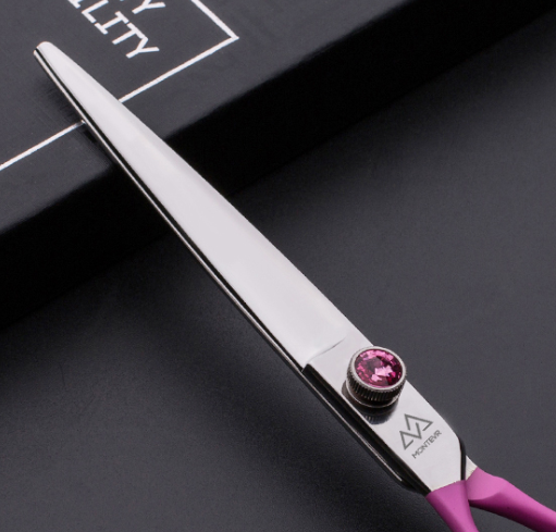 7.0 Inch Left-Handed Pet Grooming Scissors Dog Grooming Scissors Shears Pink Color Pet Grooming Products