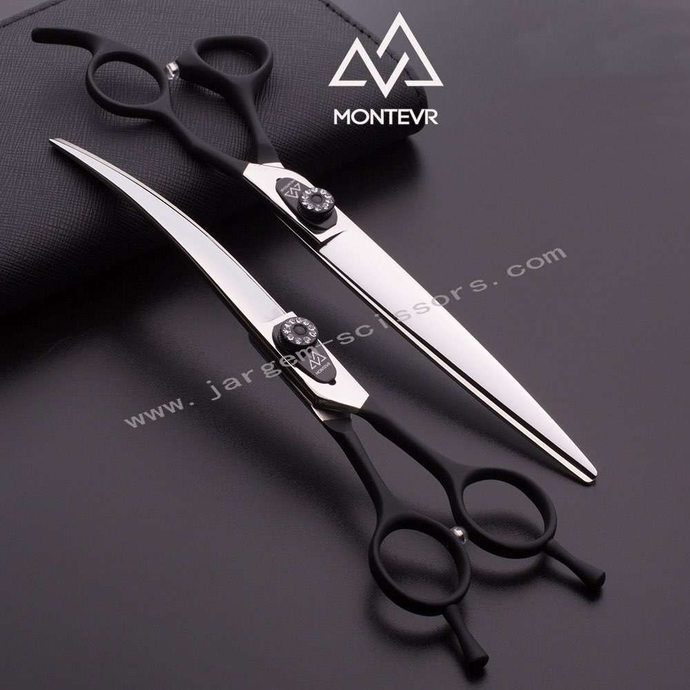 Black Coated 7.5 Inch Pet Grooming Scissors Set Curved Scissors Pet grooming Shears