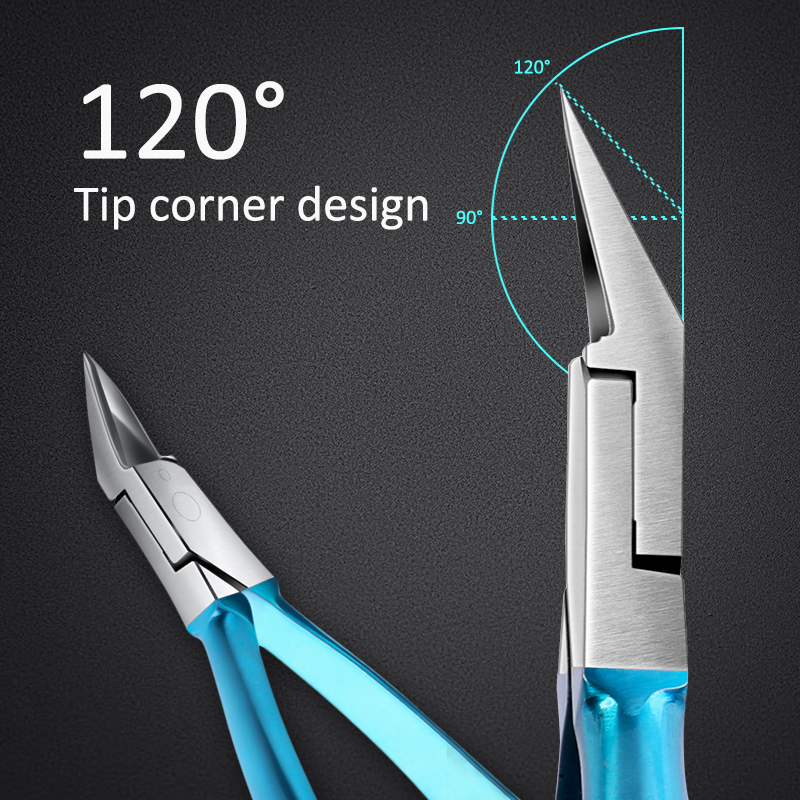 Wholesale Customized Color Logo Nail Clipper Cutter Set 120 Degrees Sharp Pointed Tip Toenail Clippers