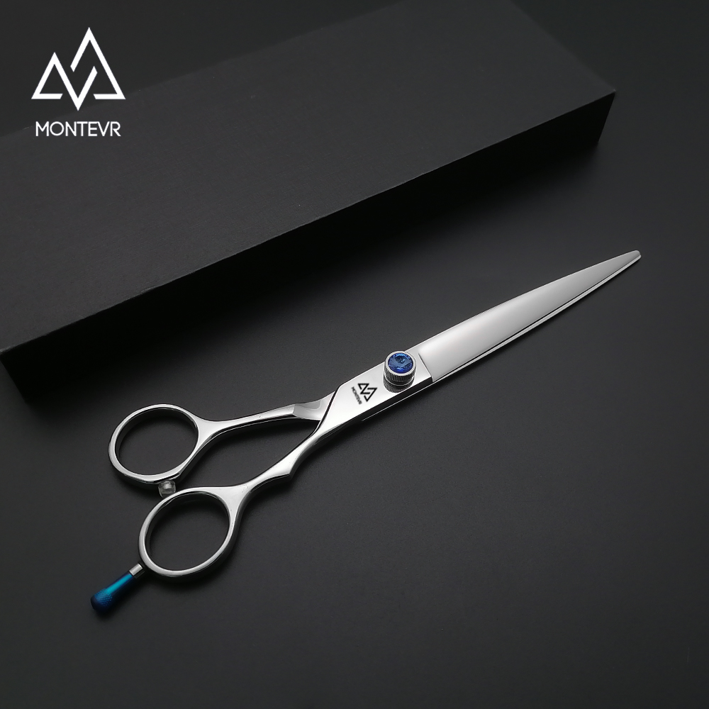 Blue Jewelry Decorative Pet Grooming Scissors 7.5 Inch Dog Grooming Scissors Adjustable Screw Pet Grooming Products