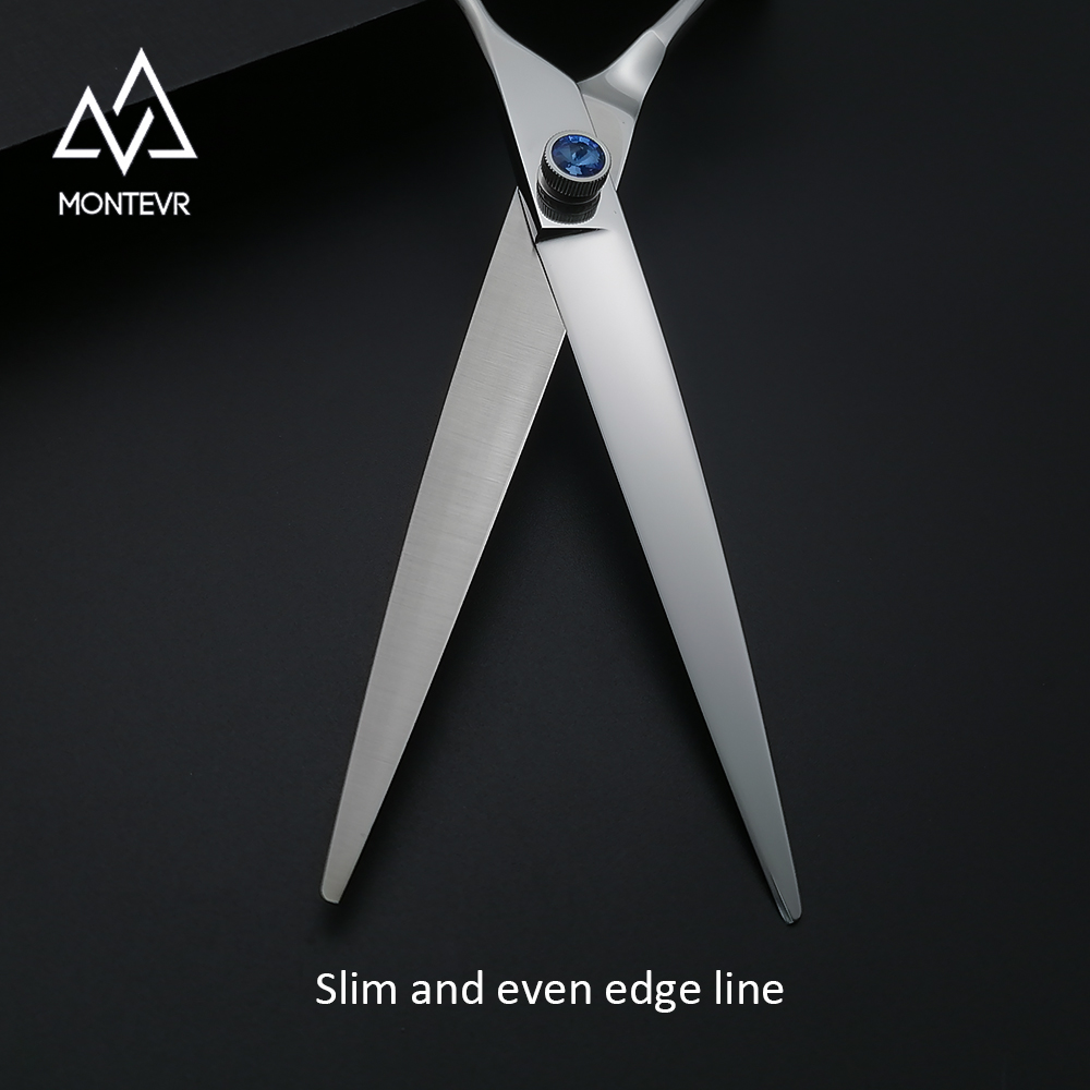 Blue Jewelry Decorative Pet Grooming Scissors 7.5 Inch Dog Grooming Scissors Adjustable Screw Pet Grooming Products