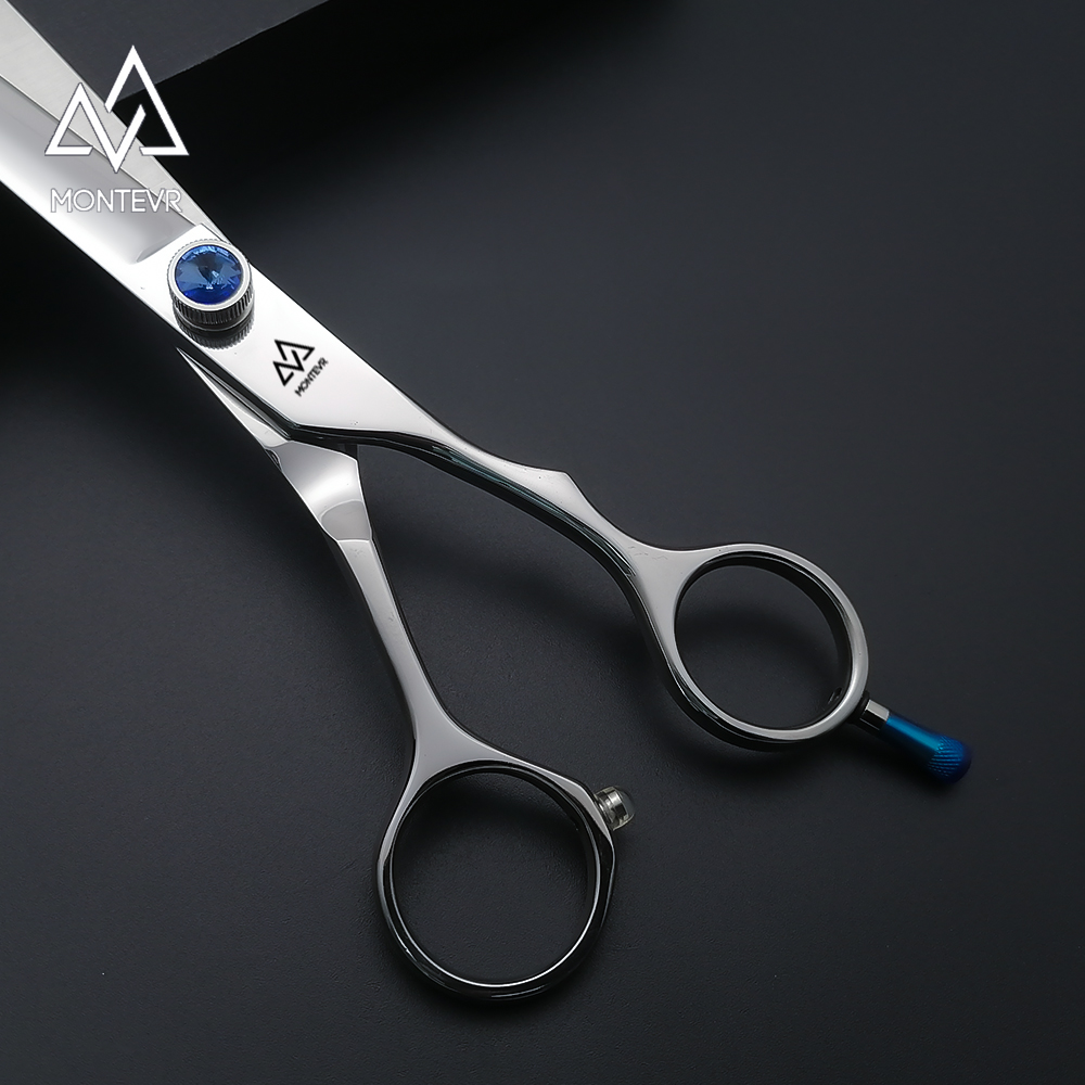 Blue Jewelry Decorative Pet Grooming Scissors 7.5 Inch Dog Grooming Scissors Adjustable Screw Pet Grooming Products