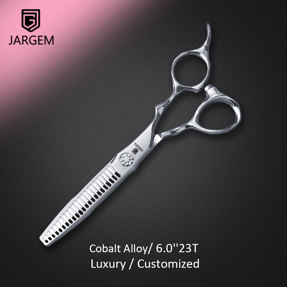 Cobalt Alloy Professional Hair Scissors New Design CNC Blade Curved Teeth Thinning Hairdressing Scissors