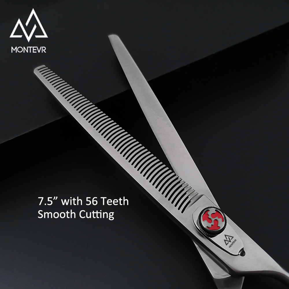 7.5 Inch 56 Teeth Pet Grooming Scissors Kit Matt Coating Style Pet Grooming Products Support Customized Logo