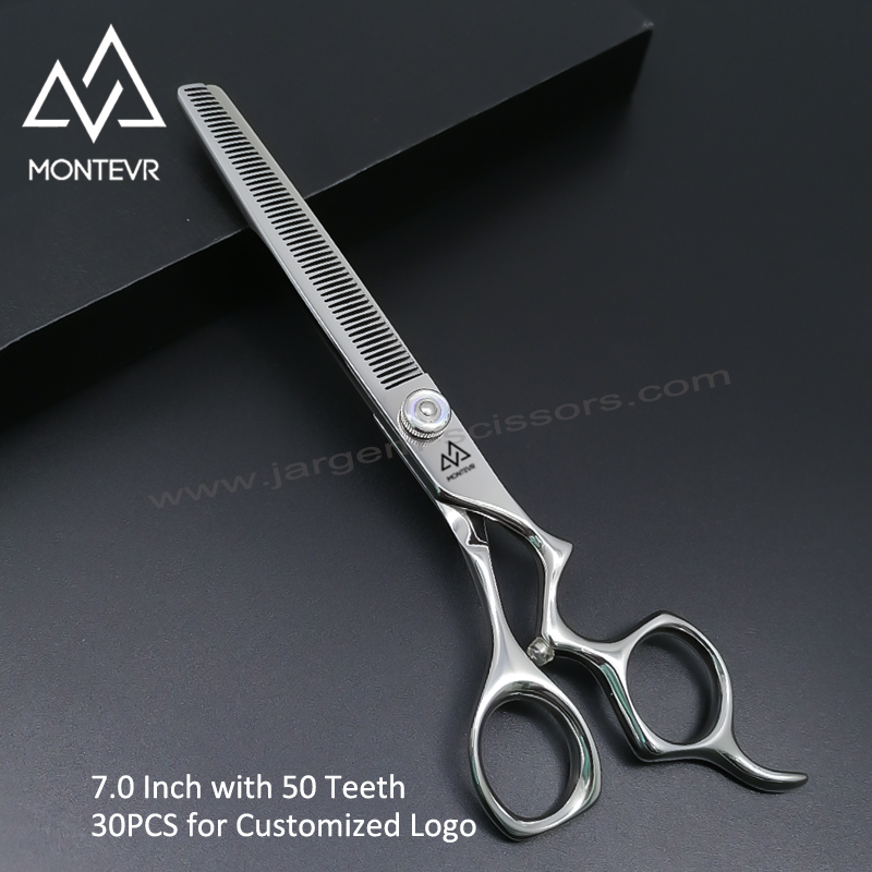 Wholesale Pet Grooming Products Special Bent Handle Pet Grooming Scissors Kit 7.0 Inch 50 Teeth Dog Grooming Scissors