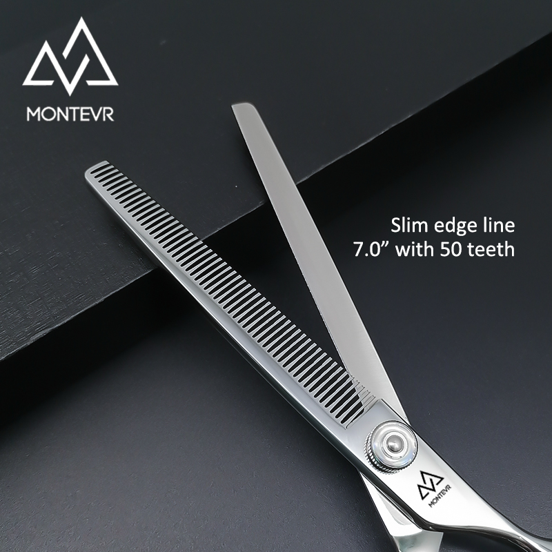 Wholesale Pet Grooming Products Special Bent Handle Pet Grooming Scissors Kit 7.0 Inch 50 Teeth Dog Grooming Scissors