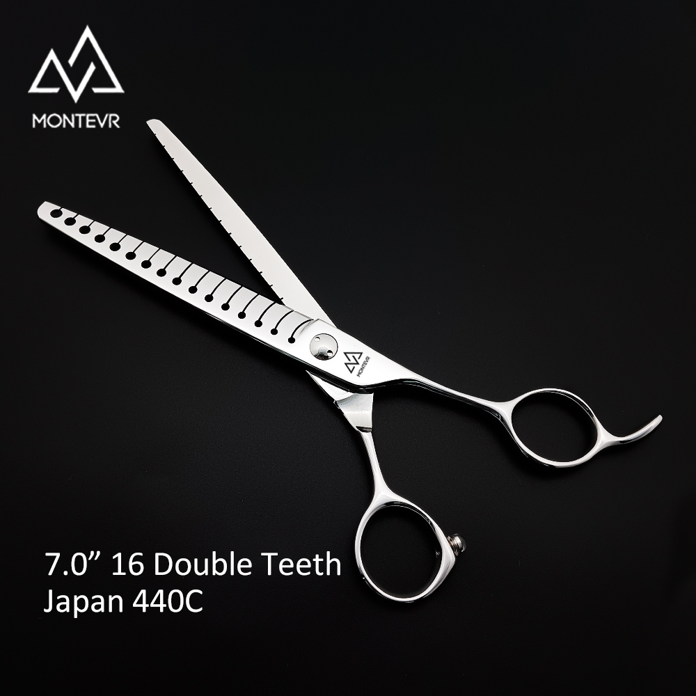 JBP-7016DT | 7 Inch 16 Double Teeth | Japan 440C Chunky Dog Grooming Shears