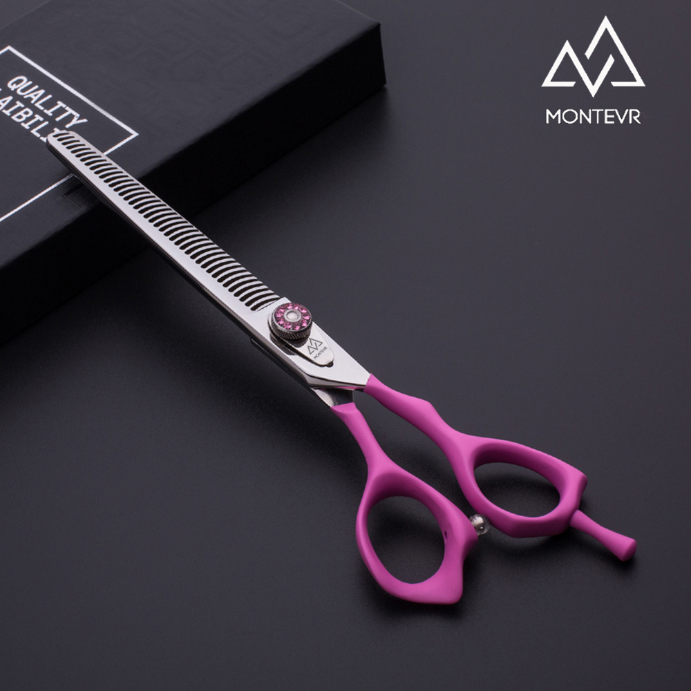 JRAI-7540T | 7.5 Inch 40 Teeth | SUS 440C Dog Thinning Scissors Pink Coated