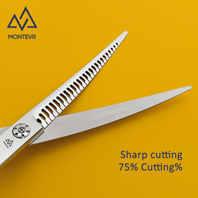 JQSW-7027T | 7.0 Inch 27 Teeth | SUS 440C Pet Grooming Scissors Curved Thinning 75% Cut%