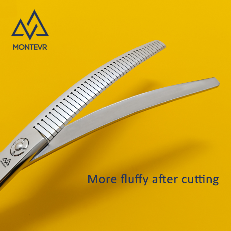 J4D-7040TQ | 7.0 Inch 40 Teeth | SUS 440C Dog Grooming Shears Curved Thinning 93% Cut%