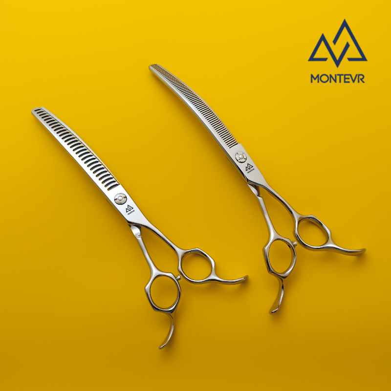 J4D-7040TQ | 7.0 Inch 40 Teeth | SUS 440C Dog Grooming Shears Curved Thinning 93% Cut%