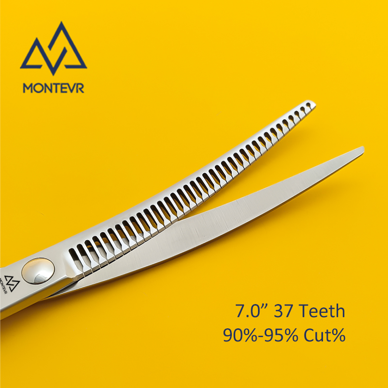 JAW-7037T | 7.0 Inch 30 Teeth | VG10 Professional Pet Grooming Scissors Curved