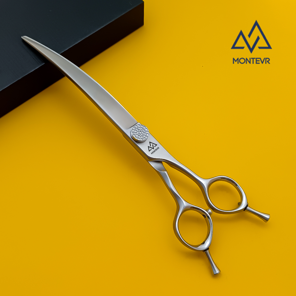 JQM-80Q | 8.0 Inch | SUS 440C Professional Pet Grooming Scissors Curved Down