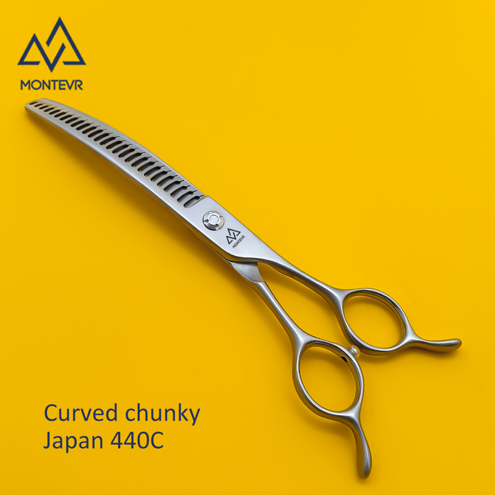 JAM-7027T | 7.0 Inch 27 Teeth | Japan 440C Pet Grooming Scissors Curved Chunky