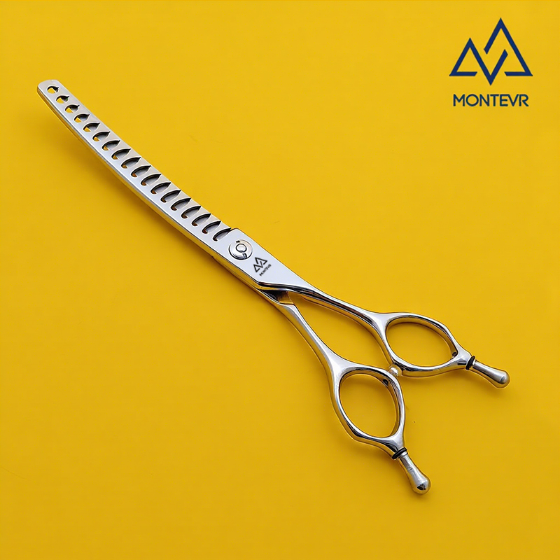 JSY-7018Q | 7.0 Inch 18Teeth| Japan VG10 Pet Grooming Scissors Curved Chunker 65% Cut%